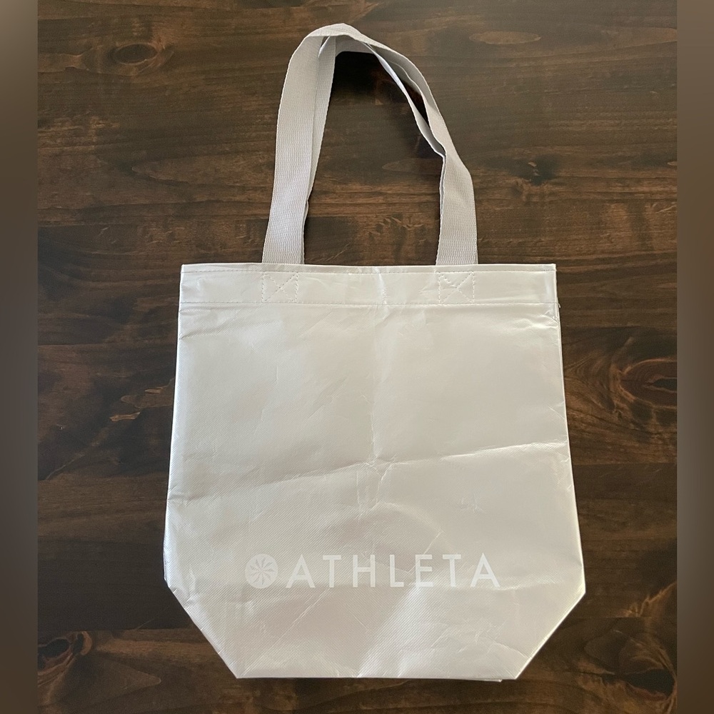 Athleta Tote Reusable Silver Shopping Bag